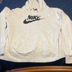 Nike Light Gray Hoodie with Black Logo